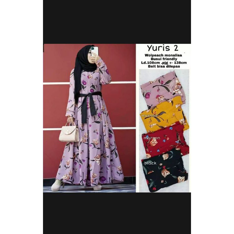 Yuris Home Dress Gamis Muslim Katun Monalisa Yuris 2 Maxi Terbaru 2020