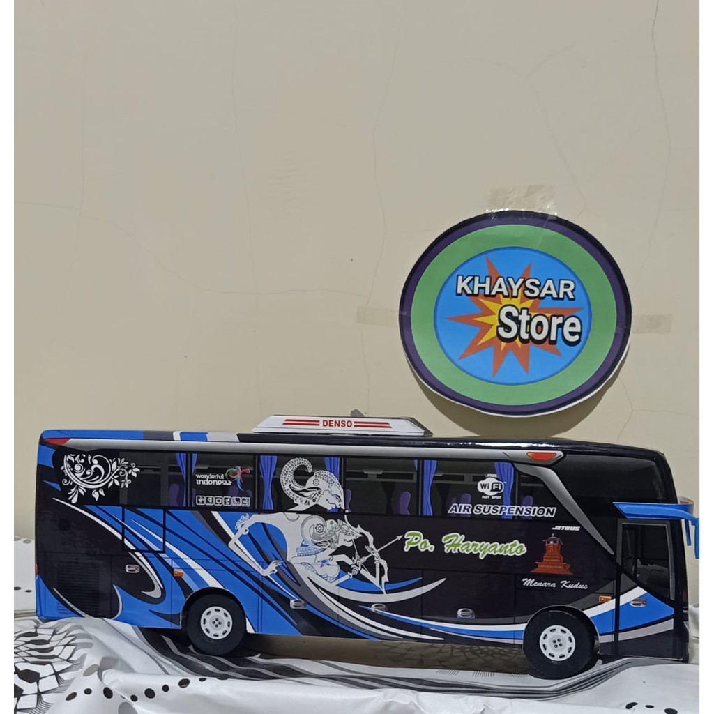 miniatur bus bis mainan bus bis shd haryanto jb3+ (BIRU)