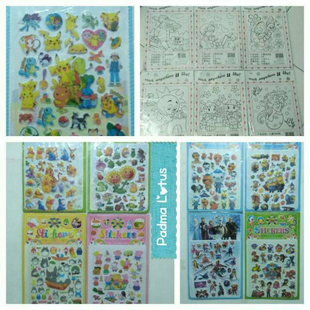 Stiker Timbul Ready Jumbo  Sticker pokemon minion plantszombieKarakter Anak Cwe Cwo Ukuran Besar