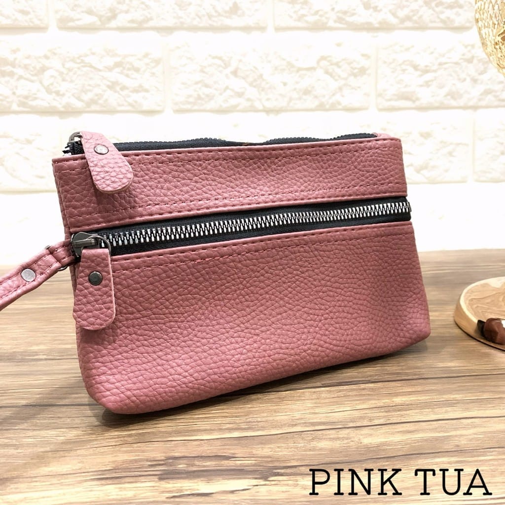 OMI DOMPET WANITA MURAH POUCH PAVIRUT SEMUA MASUK HP KUNCI HAND BAG ALL IN ADA TALI-PINKTUA 2 RISLETING