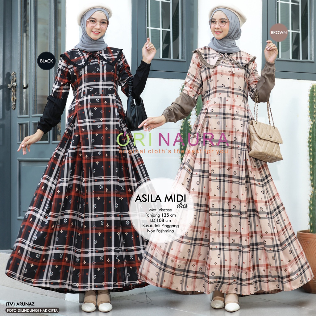 ARA DRES MIDI ORIGINAL ORINAURA gamis muslim motif