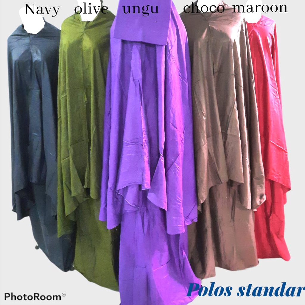 Mukena dewasa polos renda rayon adem