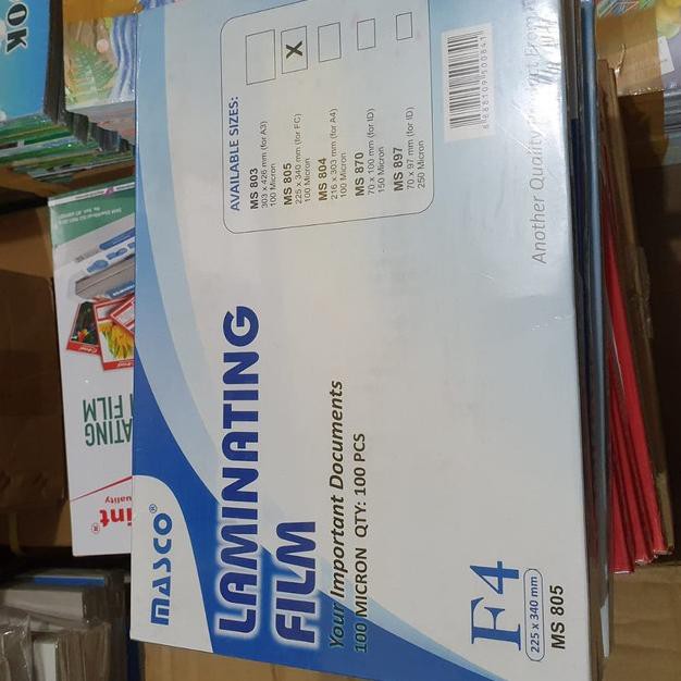 

TG-293>> PLASTIK LAMINATING FOLIO ISI 100 LEMBAR MASCO populer