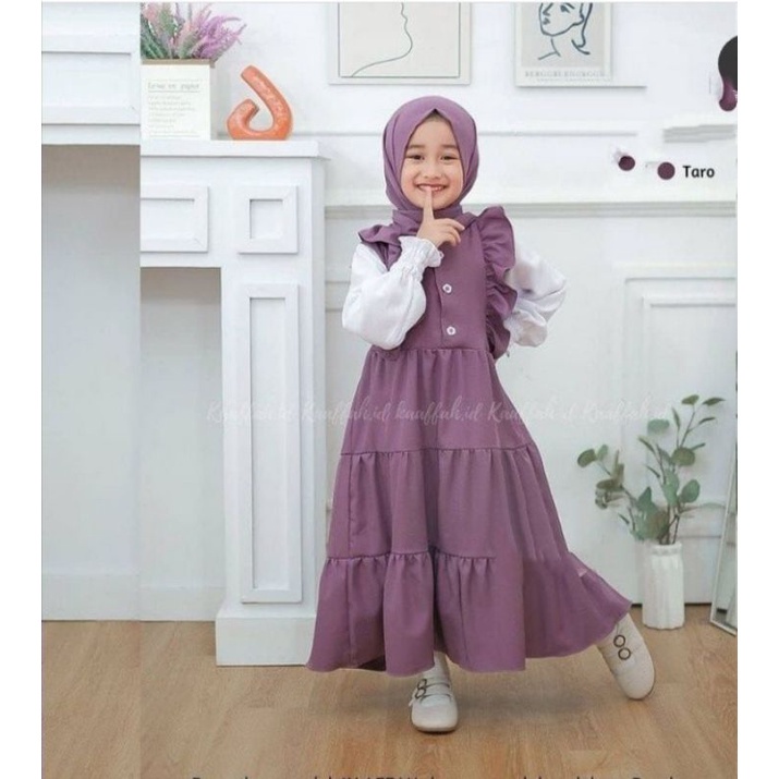 Gamis anak perempuan terbaru/dress aqilah FREE HIJAB