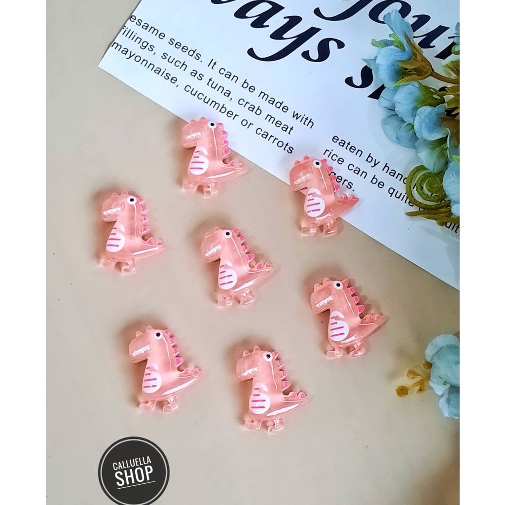 RESIN CLAY TEMPEL MIX MOTIF DAN WARNA MANIK PAREL CINCIN | BAHAN CRAFT CLAY GELANG BROS KALUNG STRAP MASK MASKER PAREL MANIK CRAFT KERAJINAN LUMAJANG FASHION-Dino beningpink 1bj