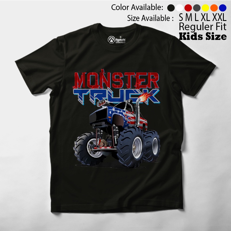 Baju Anak / Kaos Atasan Anak Laki-Laki Monster Truck Premium