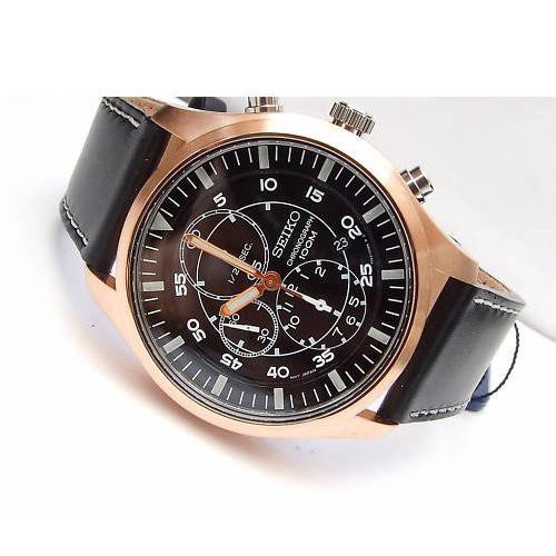 Seiko Quartz SNDA20P1 Chronograph Rose Gold Case | Jam Pria SNDA20