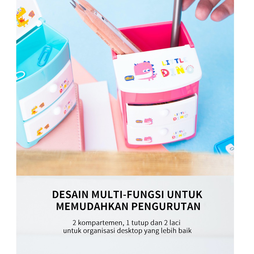 

Tempat Pulpen Sekolah Desain Lucu Dino Deli