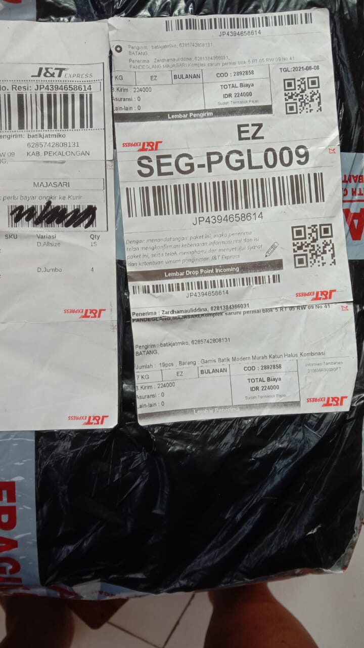 Gamis Batik Modern Murah Katun Halus Kombinasi Truntum, Ori Batik Aksara Pekalongan Big Size Jumbo