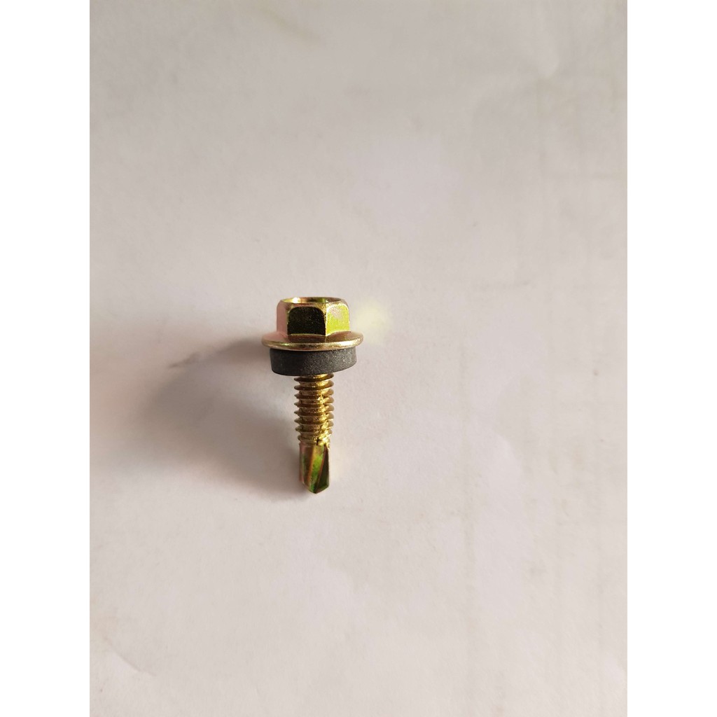 Baut Roofing 2cm 1 Dus/ Baut Baja ringan Asbes 1dus isi 500pcs 2 cm/ Baut Spandek kuning/ Sekrup Rup