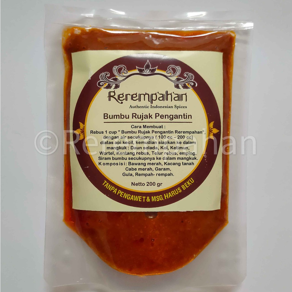 

Rerempahan RUJAK PENGANTIN Bumbu Jadi Instan TANPA PENGAWET & MSG Siap Pakai