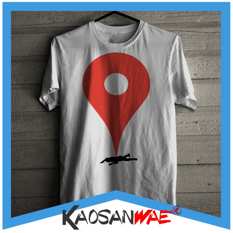 Kaos Lucu Pinned Dead Google Map Tshirt KaosanWae