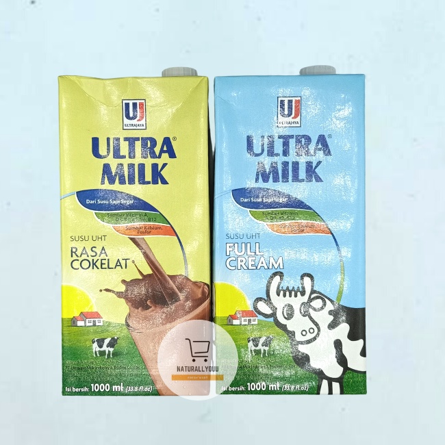 Ultra Milk Susu UHT Full Cream / Coklat Cair 1Liter / Dus