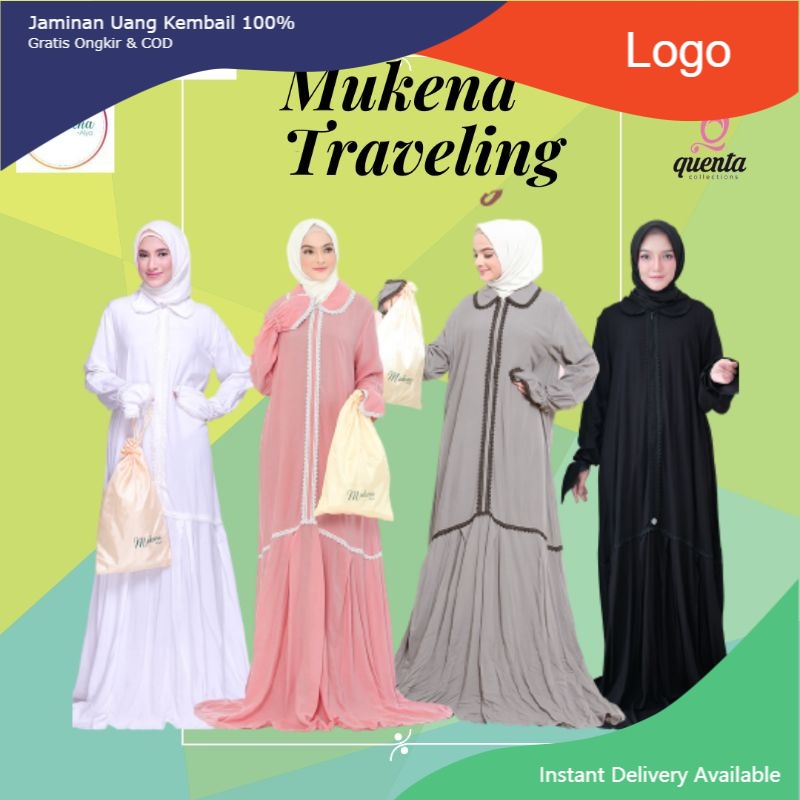 Mukena traveling ORI by mukena Alya najathelabel |adem  premium cantik renda mewah jumbo polos