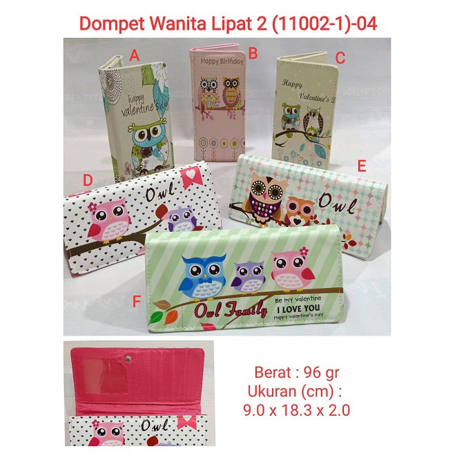 Dompet Wanita Dewasa &amp; Anak2 Lipat 2 ( 11002-1 ) 04 dompet murah