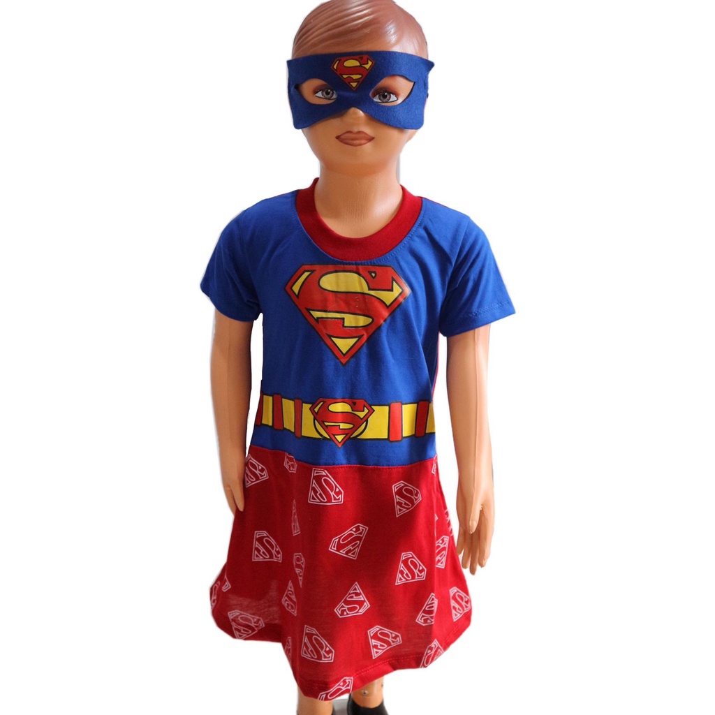 kostum anak perempuan / kostum dress supergirl / dress anak perempuan murah meriah