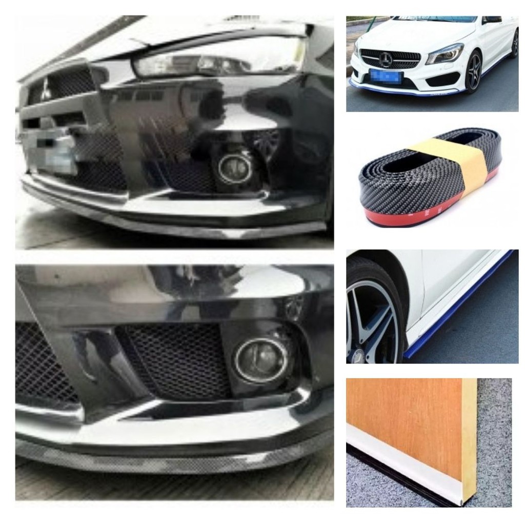 Karet Multiguna Stiker Spoiler Strip Bumper Mobil Pintu Rumah Carbon Fiber Anti Collision 111162