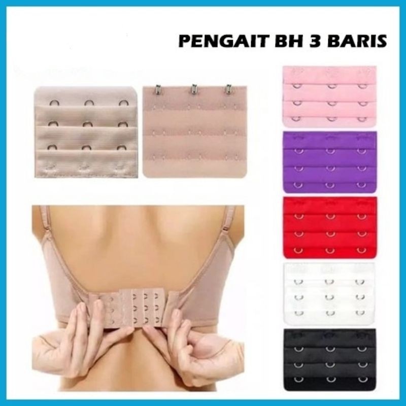 Pengait Bra Tambahan 3 Kait Extension Bra 2 Kait Karet Sambung Bra 2 Baris Pengait Tali BH Super Extender Save Murah Import