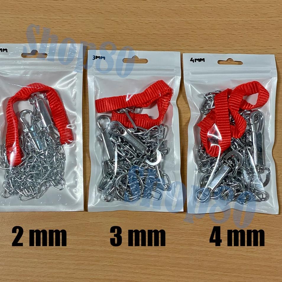 [KODE BARANG RH076] Rantai Kalung Anjing Besi Stainless Tali Tuntun Dog Chain Leash Rante Kecil 2mm 