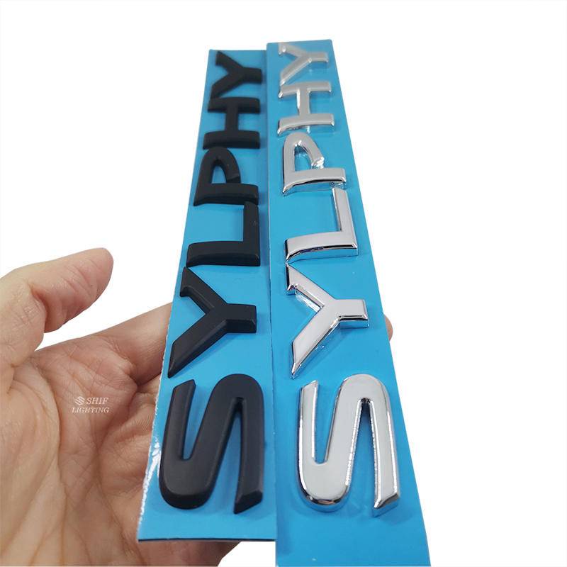 1pc Stiker Emblem Logo SYLPHY Bahan ABS Krom Untuk Bagasi Belakang Mobil Nissan