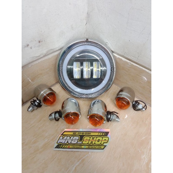 paket Lampu Dymaker Demeker C70 set sein acipi Crom