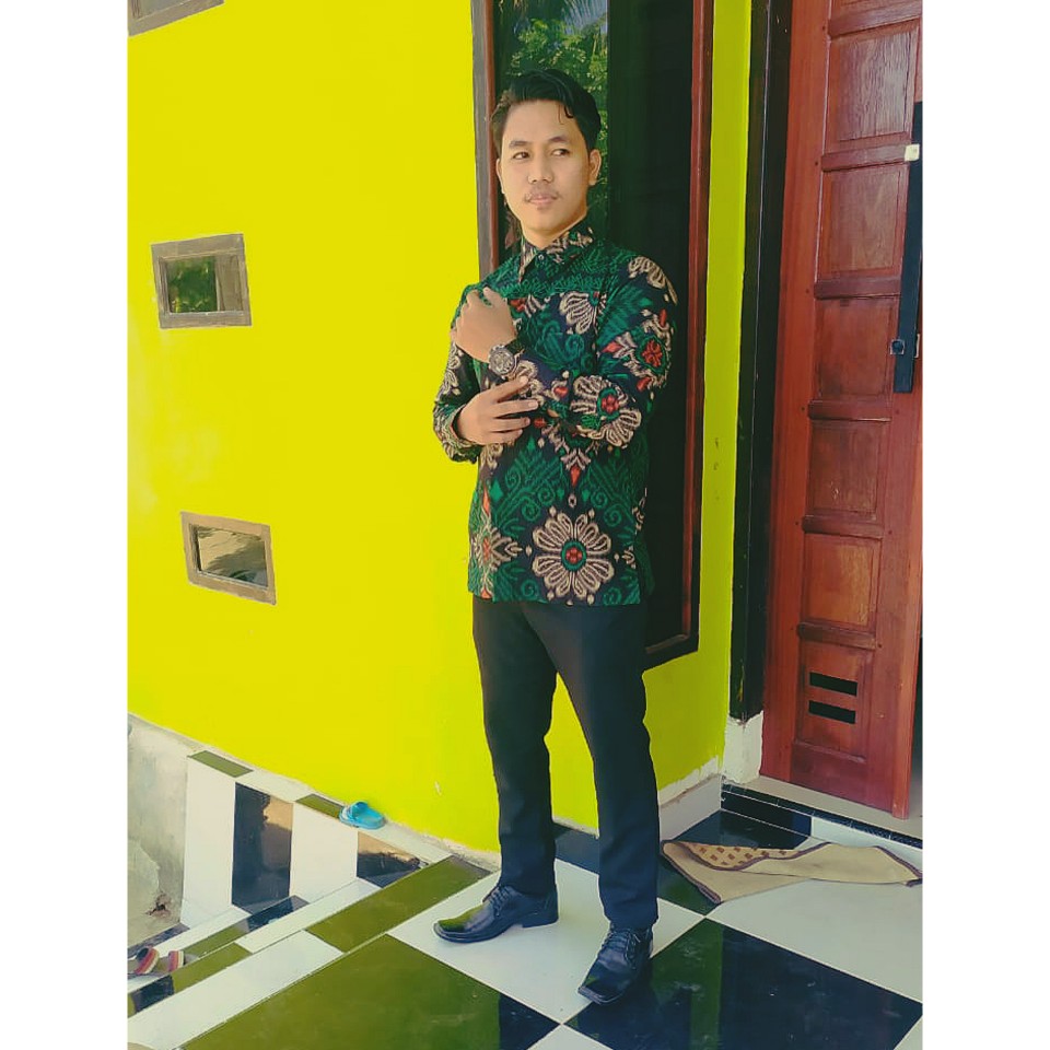 Kenongo Kemeja Hem Pendek Padi Pekalongan M L Xl Xxl Wayang Sogan Murah Bagus