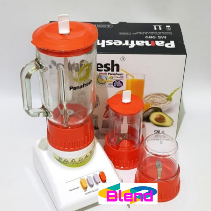 Panafresh Blender 3 in 1 -989- Gelas KACA Gilingan Bumbu Kering-Basah