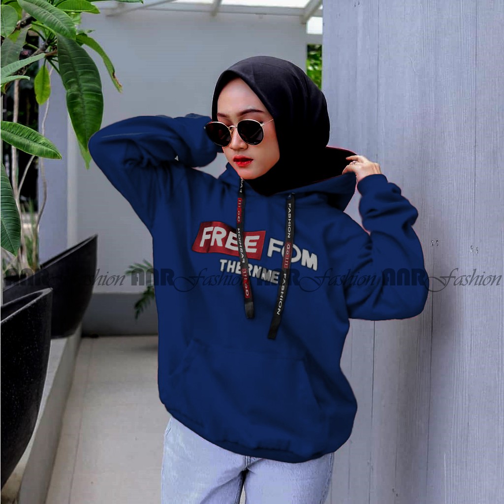 Sweater Hoodie FreeFOM Wanita | Sweater Korean Modis Cewek Fleece