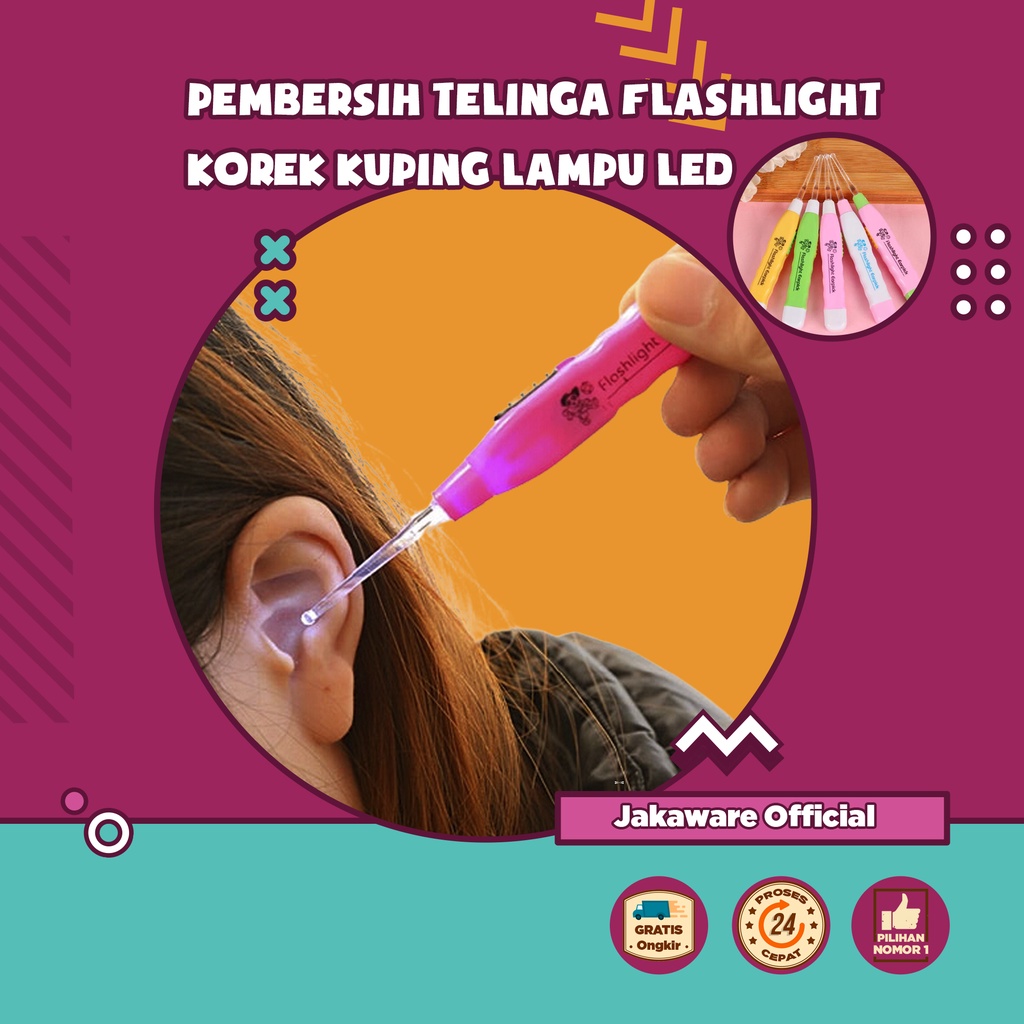 PEMBERSIH TELINGA FLASHLIGHT EARPICK KOREK KUPING LAMPU LED EARPICK ANAK KECIL BAYI BALITA KOTORAN P