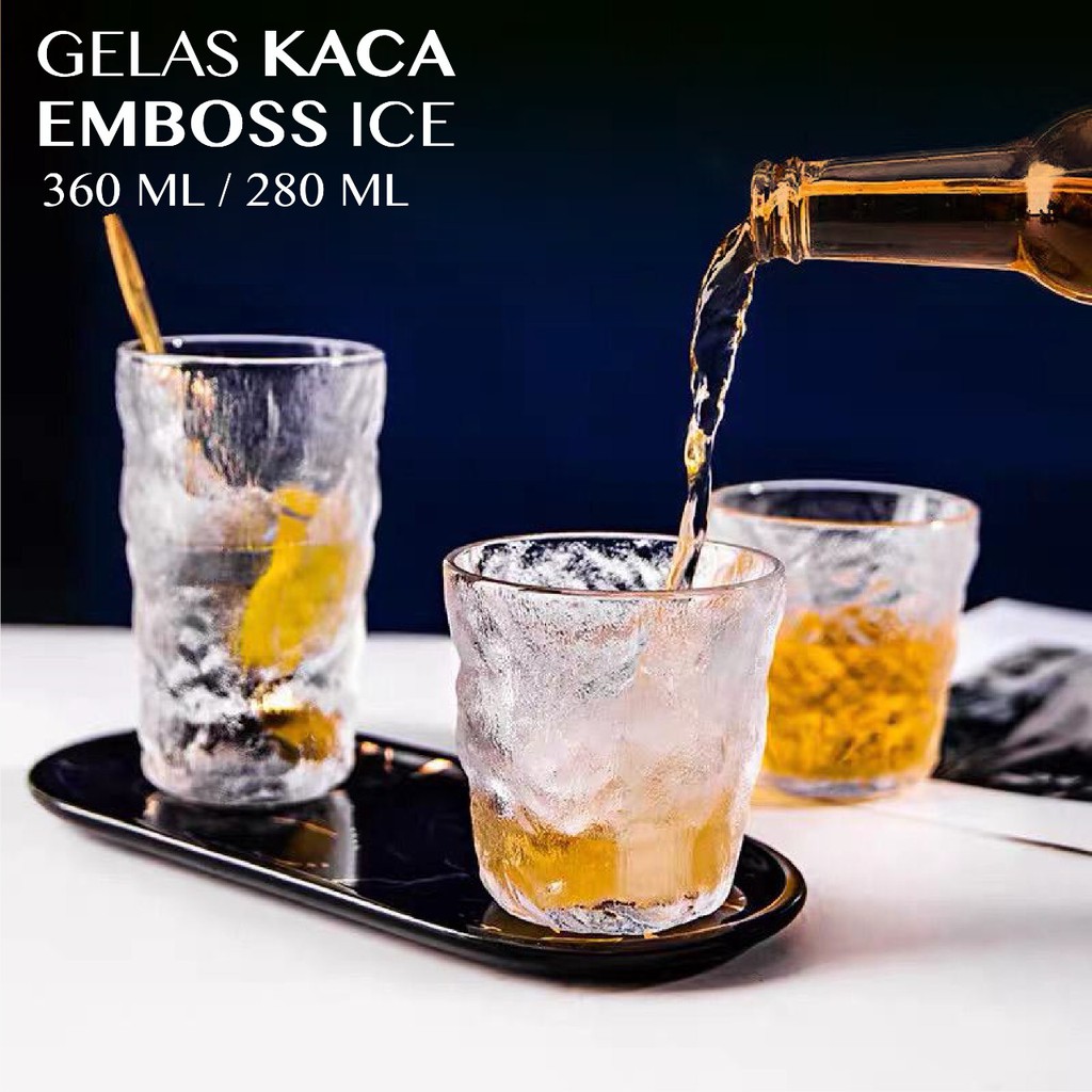 Gelas Kaca Kristal Estetik Aesthetic Unik Cantik Drinking Glass juice jus kopi teh Cantik Crystal