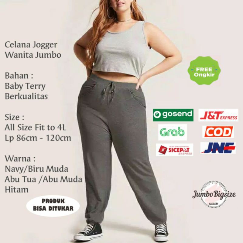 Celana Jogger Training Wanita JUMBO 4L Celana Jogger Jumbo Wanita | Bawahan Celana Panjang Wanita