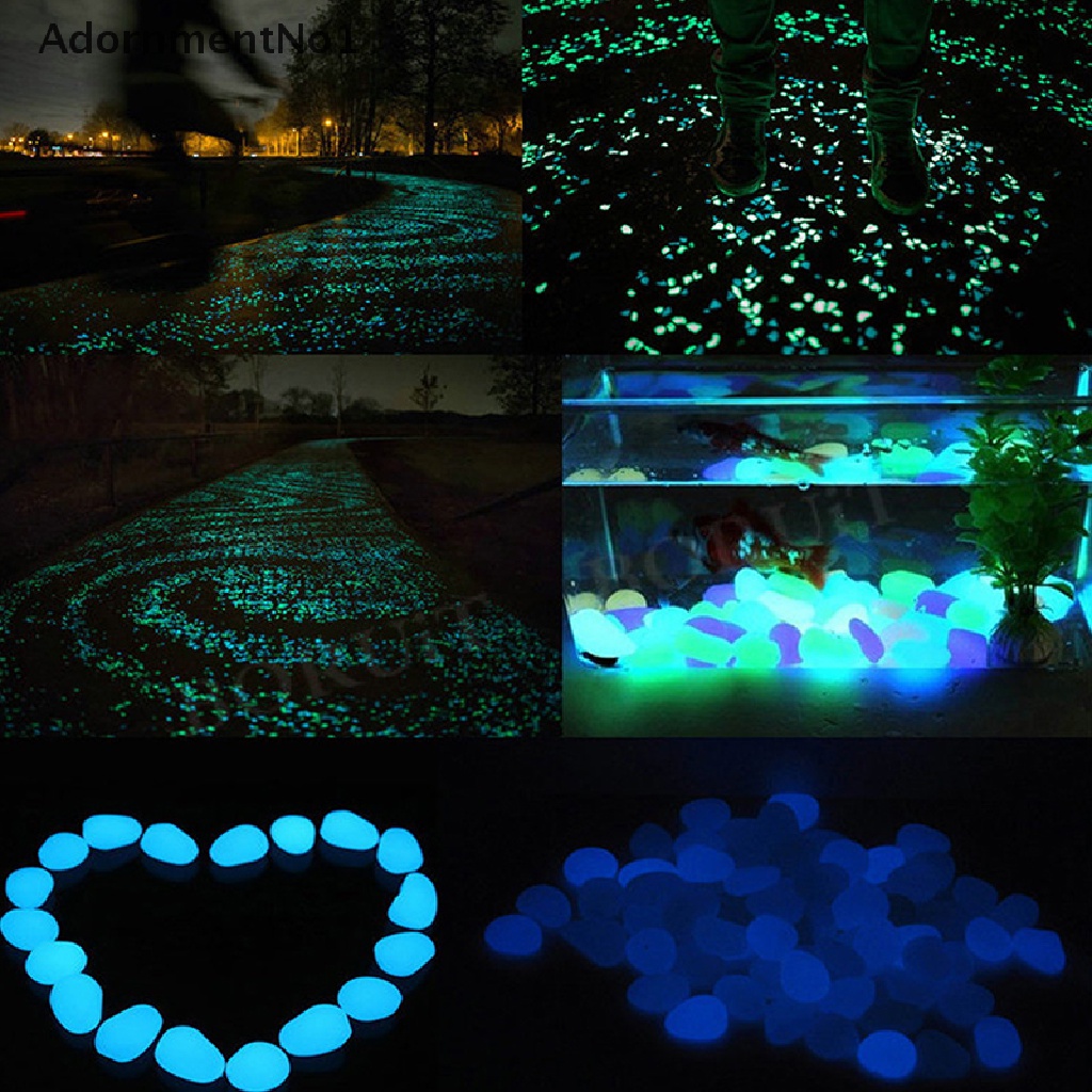 (AdornmentNo1) 20pcs Batu Kerikil Luminous Glow In The Dark Untuk Dekorasi Akuarium Ikan