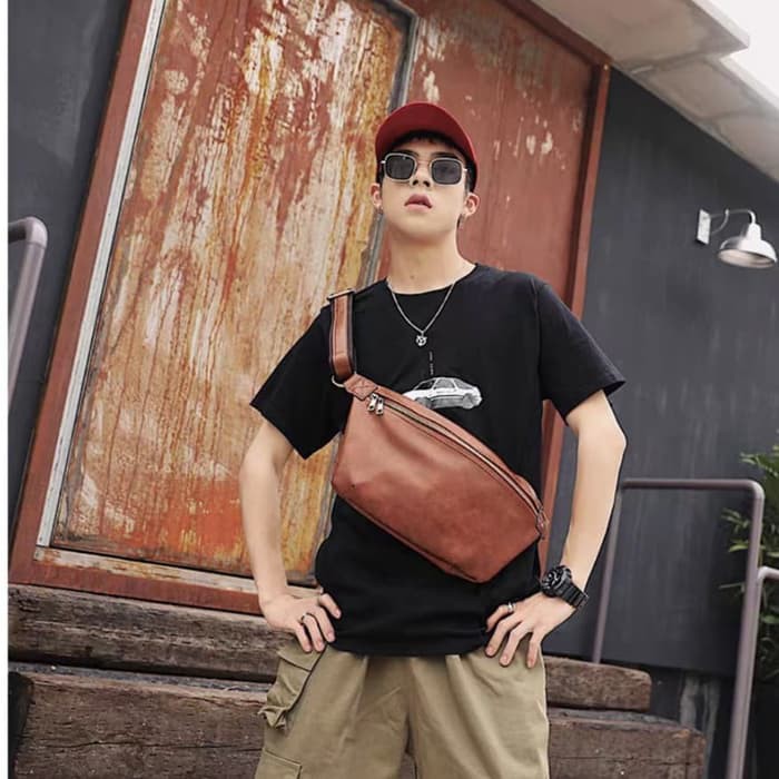 Waist Bag Kulit Pria Tas Kulit Pria Sling Bag Kulit Pria TAZMANIA