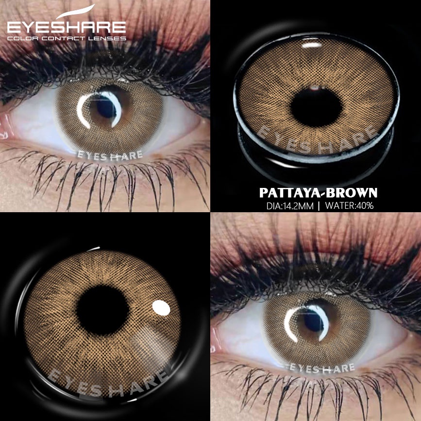 Eyeshare (2PCS) PATTAYA GREY Coloured Big Eye Soft Contact Lens Yearly use Korean Eyes 【COD &amp; ready stock】