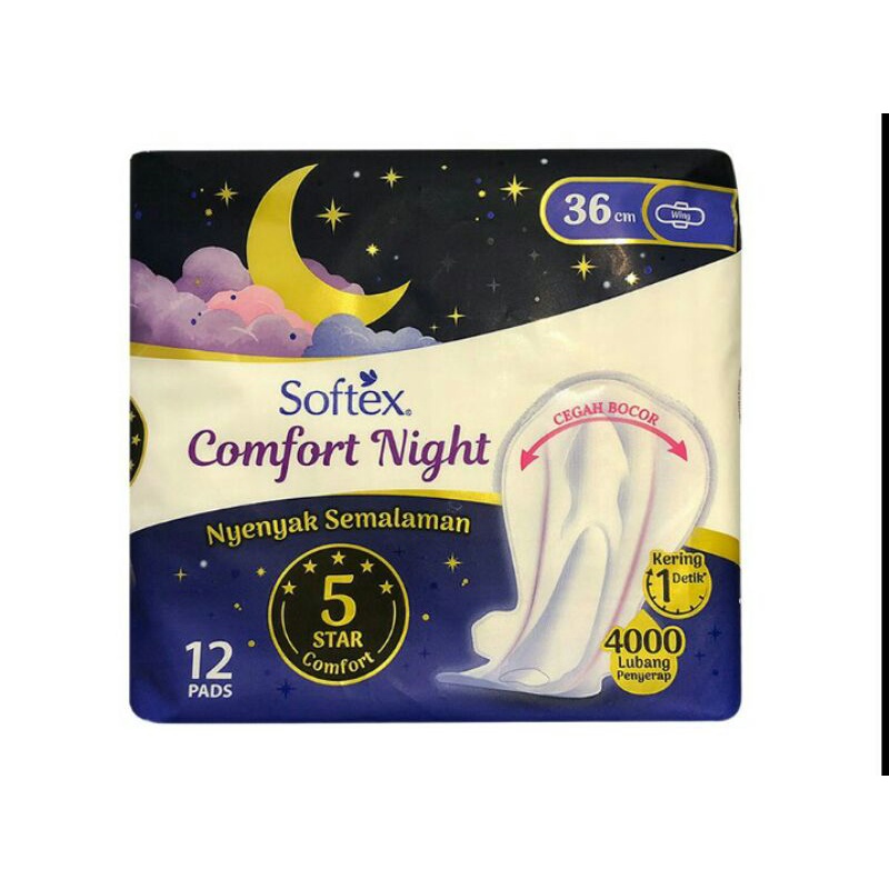 Softex Comfort Night Pembalut 36 cm 12 pcs