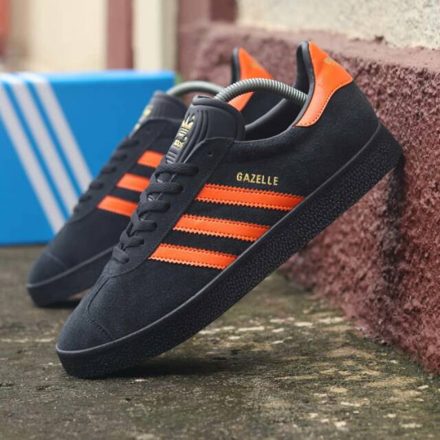 Adidas gazelle black orange original indonesia