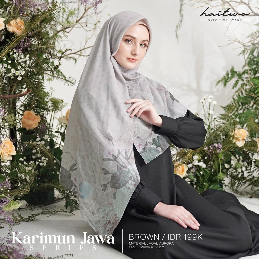 Hai Two Jilbab Segi Empat Motif Karimun Jawa hijab Simple Kekinian Murah Fashion Style