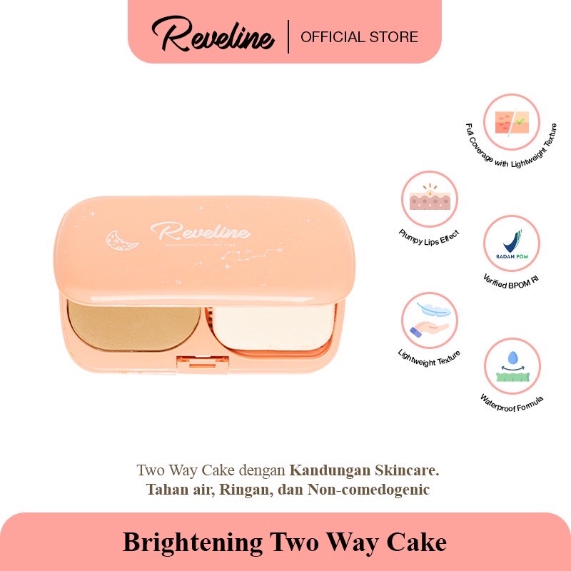 REVELINE Brightening Two Way Cake | Bedak TWC | Bedak Padet | Bedak Foundation | Bedak Bb Cream &amp; Cc Cream | Bedak Padat