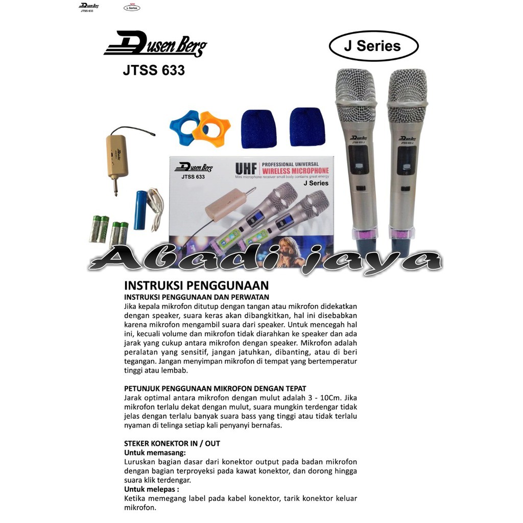 mic dusenberg jtss633jsereis ORYGINAL jtss 633j series jtss633j series