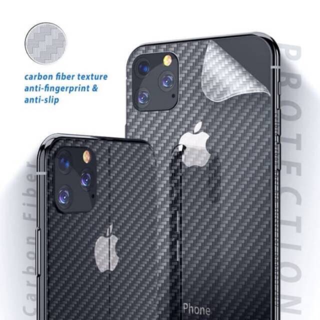 IPHONE 11 / IPHONE 11 PRO / 11 PRO MAX SKIN CARBON BACK GARSKIN ANTI GORES BELAKANG HANDPHONE