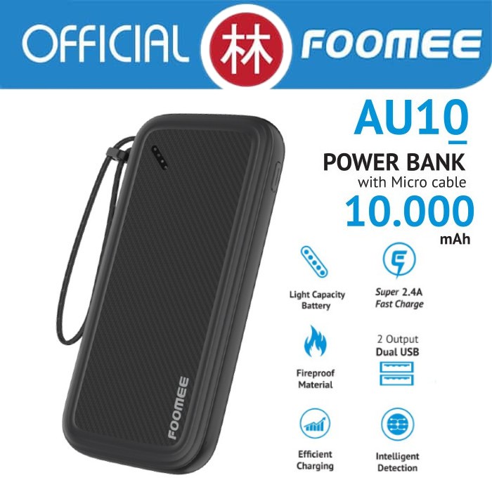 Foomee AU10 10000mAh Dual Output &amp; Input Powerbank