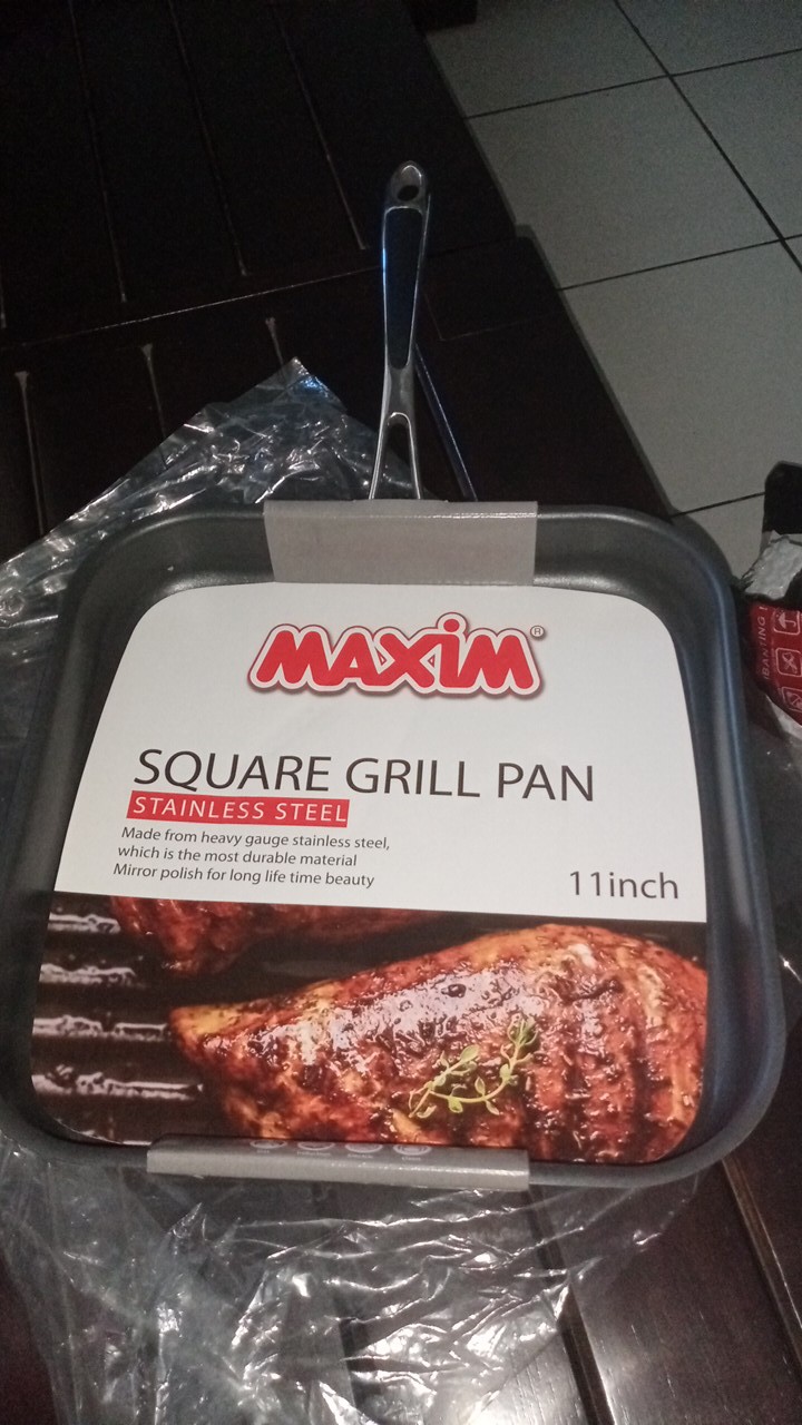 Wajan Panggang Keramik Ceramic Square Grill Pan Maxim 28 Cm