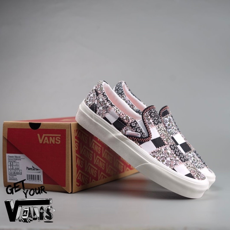 Vans Slip on Patchwork Floral Multi Marshmallow Original 100% Bnib