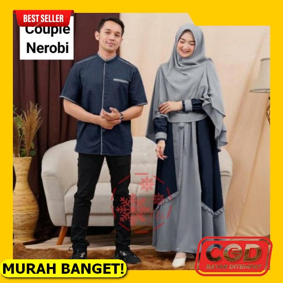 Couple Carita Batik Set Baju Couple Pasangan Muslim Lebaran Model Terbaru 2022 Set Couple Gamis Jumb