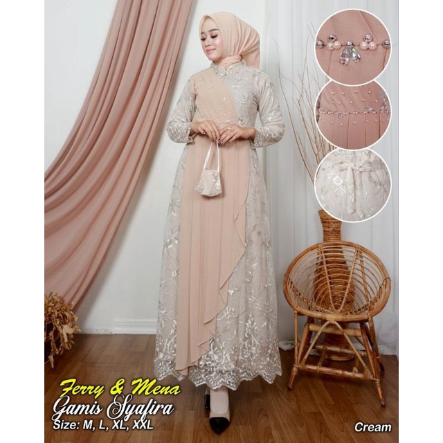 Kebaya Gamis Syafira / Gamis Pesta Mewah Modern / Gamis Kebaya Kondangan / Gamis Kebaya Bridesmaid / Kebaya Modern / Kebaya Wisuda  / Kebaya Seragam