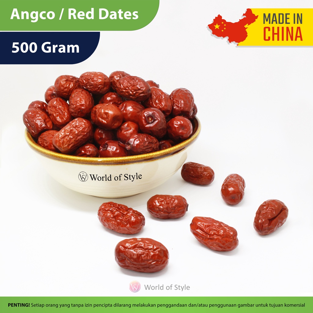 

Angco / Hong Zao / Kurma Merah / Red Dates / Jujube @500gr (Biji Sedang).