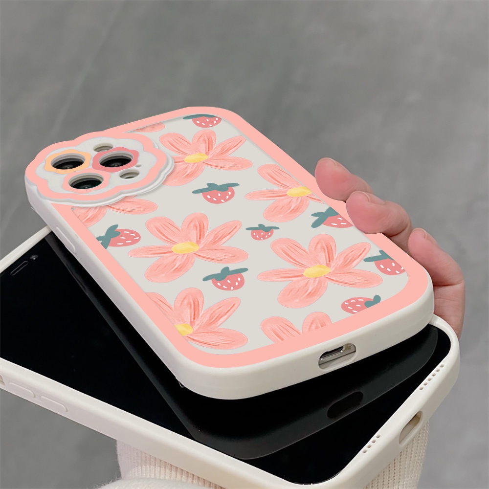 Soft Case Silikon Motif Bunga Untuk iPhone 11 Pro Max 12 Pro Max 13 Pro Max XR X XS Max