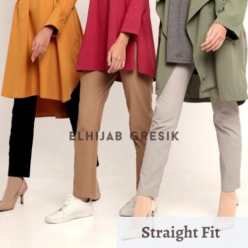 DAUKY Celana Straight Fit Pants - Celana Wanita - Celana Panjang Wanita Muslimah Murah - Celana Mura
