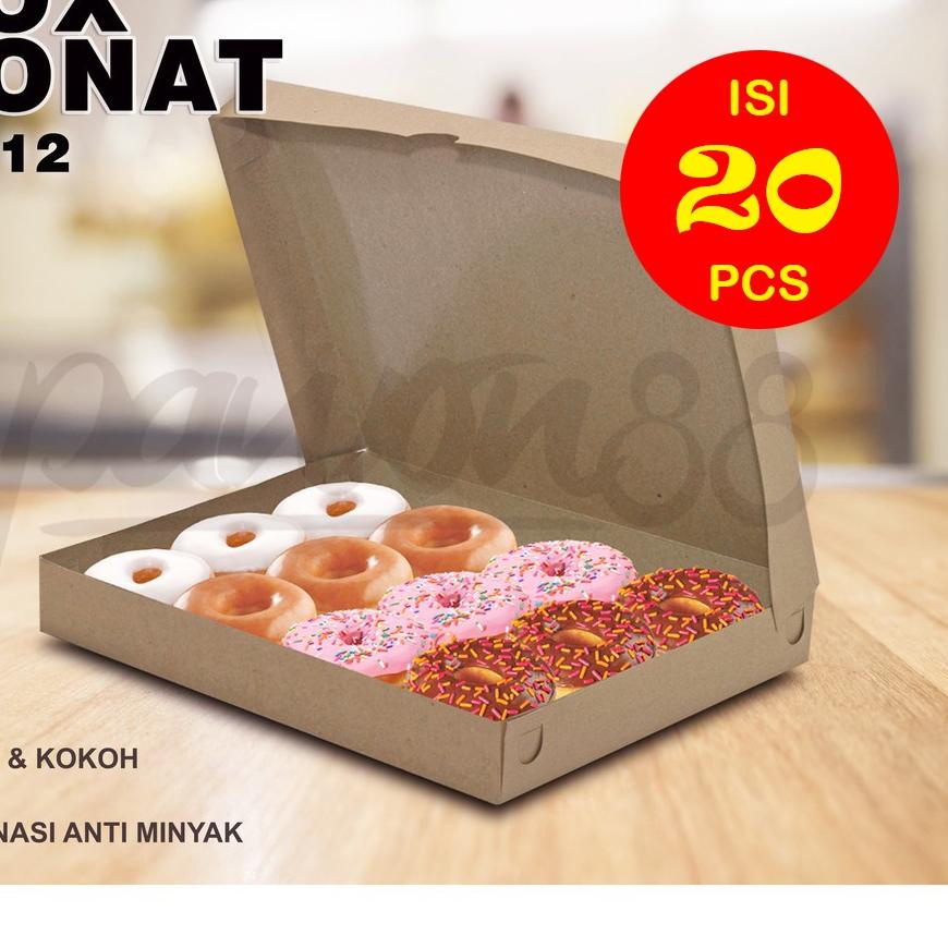 

➲ Kotak Box Dus Donat COKLAT Isi 12 -( 10 Pcs ) ۝