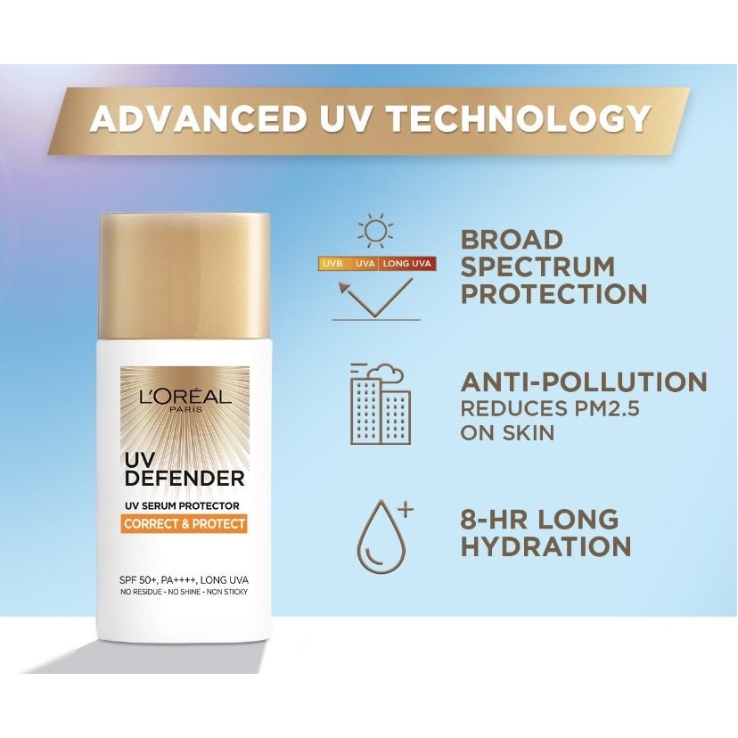 L'OREAL UV DEFENDER UV SERUM PROTECTOR SPF50+ PA++++